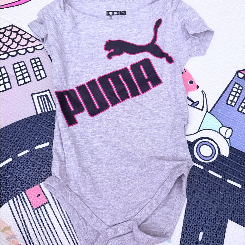 Puma Gray Red Black Infant Bodysuit Onesie